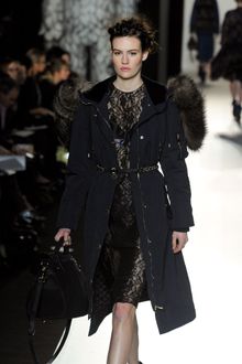 Mulberry Fall 2012 Rabbit Trimmed Hooded Coat - Lyst