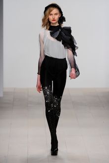 PPQ Fall 2012 Black Diaper-Bottomed Bodysuit With Glitter Details - Lyst