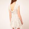 Asos Lace Skater Dress With Applique Detailing in Beige (cream) - Lyst