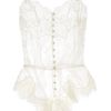 Rosamosario Buongiorno Dolcezza Silkgeorgette and Chantilly Lace Bodysuit in White - Lyst