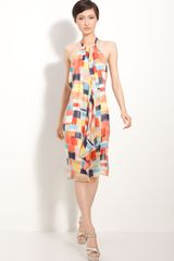 Alice + Olivia Addison Silk Halter Dress
