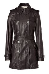 Burberry Brit Black Leather Trench Coat