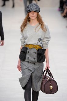 Burberry Prorsum Fall 2012 Herringbone Tweed Cap in Grey - Lyst