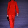 Christopher Kane Fall 2012 Long Sleeve Cable Knit Mohair Turtleneck Sweater In Red  in Red - Lyst