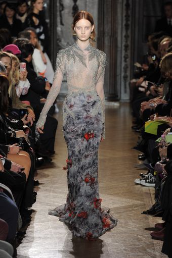 Giles Fall 2012 Sheer Icicle Embroidered Evening Gown  - Lyst