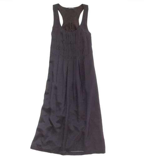 Madewell Silk Smockpleat Dress in Black (true black) - Lyst