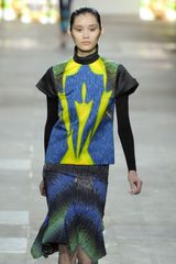 Peter Pilotto Fall 2012 Long Sleeve Jersey Top In Black 