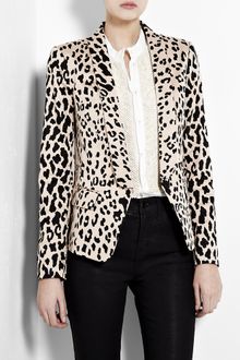 Tibi Cheetah Print Stretch Sateen Blazer - Lyst