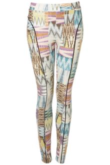 Topshop Pastel Aztec Print Leggings - Lyst