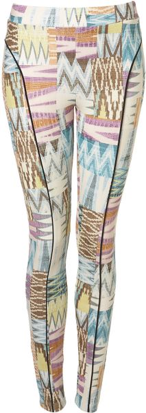 Topshop Pastel Aztec Print Leggings in Multicolor (multi) - Lyst