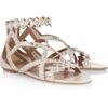 Alaïa Studded Leather Sandals in Silver - Lyst