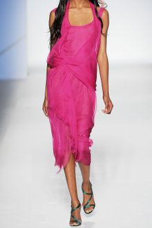 Alberta Ferretti Draped Silk-chiffon Dress - Lyst