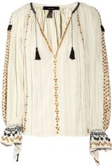 Isabel Marant Jasia Sequin-embellished Cotton Smock Top
