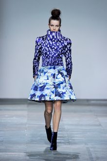 Mary Katrantzou Fall 2012 Magic Eye Funnel Neck Coat  - Lyst
