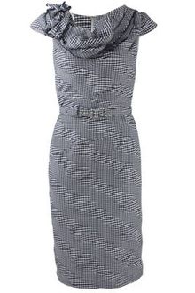 Oscar de la Renta Cap Sleeve Gingham Sheath Dress - Lyst