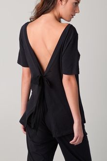 3.1 Phillip Lim Black Tie V Back Boyfriend Tee - Lyst