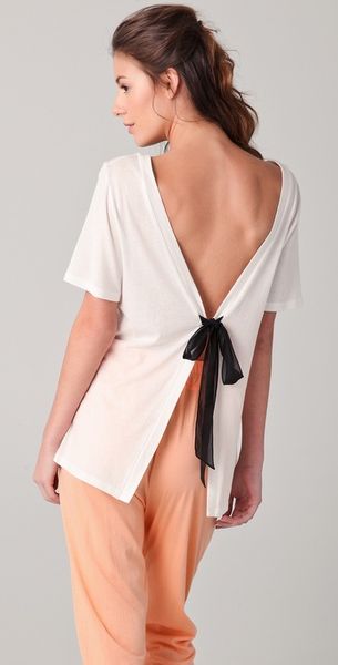 3.1 Phillip Lim Black Tie V Back Boyfriend Tee - Lyst