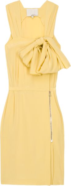 3.1 Phillip Lim Silk Crepe De Chine Overlap Dress - Lyst