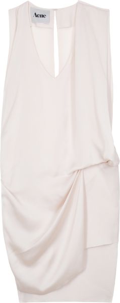 Acne Mallory V Neck Asymmetric Dress in Purple (ocean) - Lyst