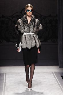Alberta Ferretti Fall 2012 Ribbed Knit Pencil Dress - Lyst