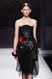 Alberta Ferretti Fall 2012 Layered Knee Length Skirt In Black - Lyst