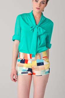 Alice + Olivia Arie Tie Collar Blouse - Lyst