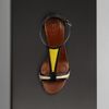 Burberry Leather and Raffia Sandals in Yellow - Lyst