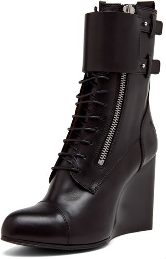  Combat Wedge Bootie in Black 