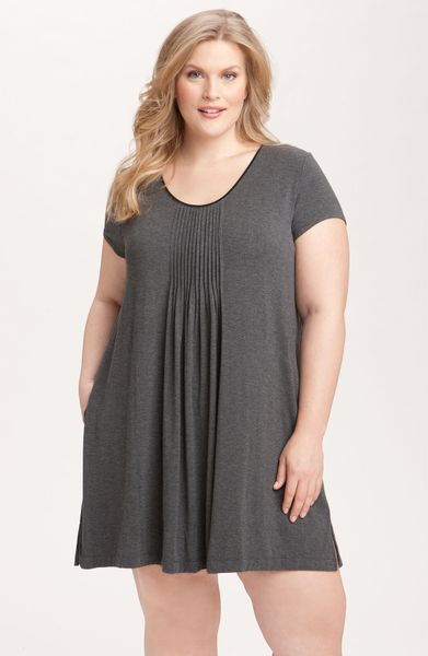 Dkny 7 Easy Pieces Pintuck Sleep Shirt in Gray (charcoal heather) - Lyst