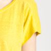 Eileen Fisher Box Pleat Linen Jersey Tee in Yellow (citrus) - Lyst