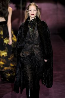 Gucci Fall 2012 Long Fur Coat In Black  - Lyst