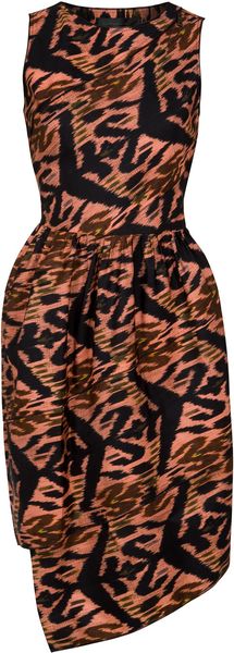  Ikat Sleeveless Asymmetric Dress 