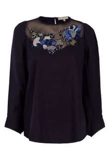 Vanessa Bruno Embroidered Cotton Blouse - Lyst