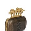 Alexander Mcqueen Knuckle Box Gold Ostrich Clutch in Brown (black) - Lyst