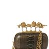 Alexander Mcqueen Knuckle Box Gold Ostrich Clutch in Brown (black) - Lyst