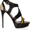 Burberry Prorsum Raffia and Patentleather Sandals in Black - Lyst