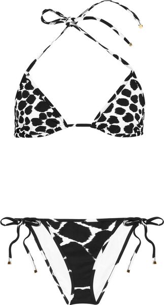 Gucci Animal-print Triangle Bikini - Lyst