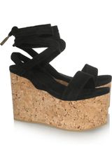 Isabel Marant Suzy Suede and Cork Wedge Sandals