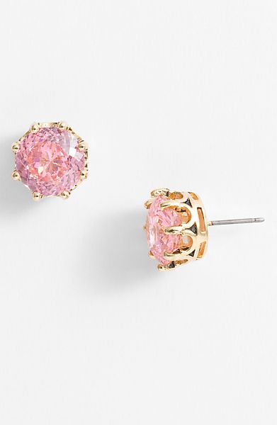 Juicy Couture Ocean Couture Oversized Solitaire Stud Earrings in Pink (pink/ gold) - Lyst