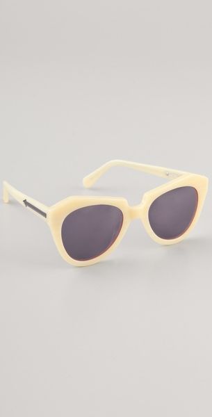 Karen Walker Number One Sunglasses in White (vanilla) - Lyst