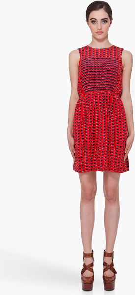 Marc By Marc Jacobs Silk Light Hearted Dress in Red - Lyst