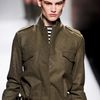Max Mara Fall 2012 Long Sleeve Cropped Leg Military Style Jumpsuit With Attached Leather Belt In Khaki in Khaki - Lyst