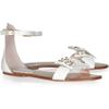 Red Valentino Bowembellished Leather Sandals in White - Lyst