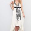 Twelfth Street By Cynthia Vincent Embroidered Leather Strap Cascade Dress in Beige (cream) - Lyst