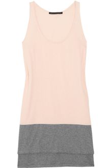 Victoria Beckham Two-Tone Cotton-Jersey Tank - Lyst