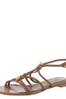 Alexander McQueen Flat T-strap Sandal - Lyst