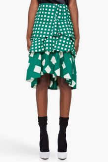 Marc Jacobs Green Layered Draped Skirt - Lyst