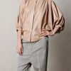 Chloé Soft Leather Pleated Jacket in Beige (nude) - Lyst