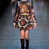 Dolce & Gabbana Fall 2012 HighWaisted ALine Heavily Embroidered Short Skirt with Golden Belt in Multicolor - Lyst