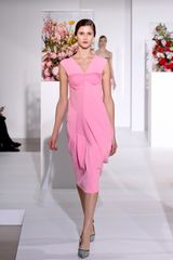 Jil Sander Fall 2012 Mid-Length Sleeveless Scupltured Pink Dress
